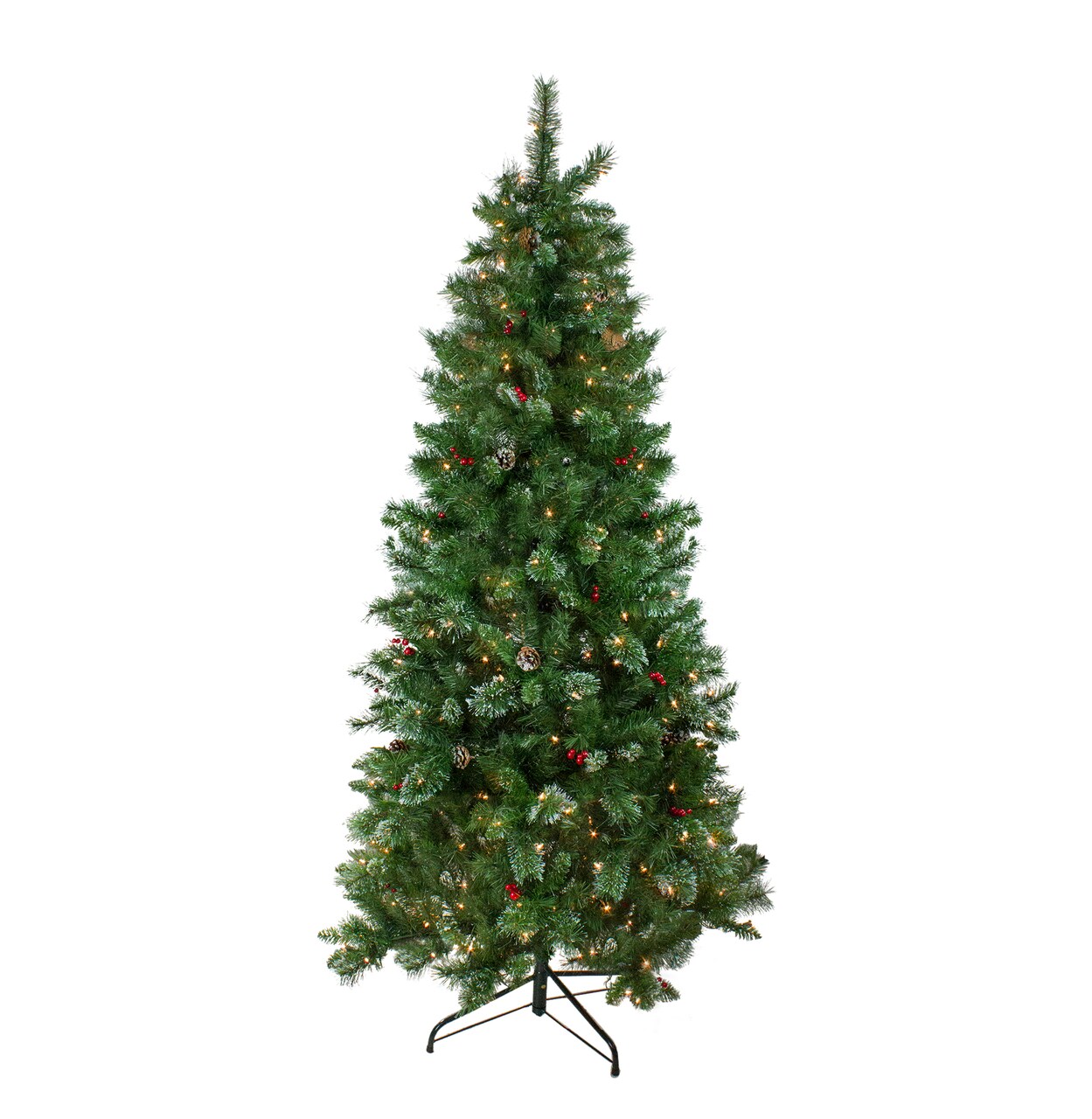 Northlight 7.5&#x27; Pre-Lit Medium Mixed Pine Glittered Artificial Christmas Tree - Clear Lights